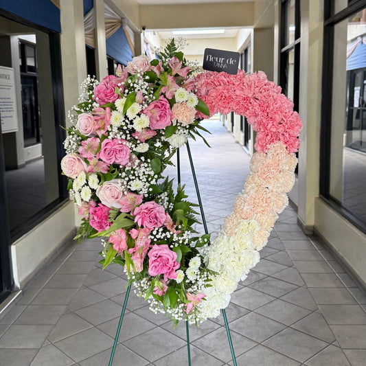 Pink Ombre Heart Wreath